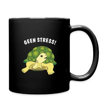 geen stress - Tasse einfarbig - Schwarz - Rechts