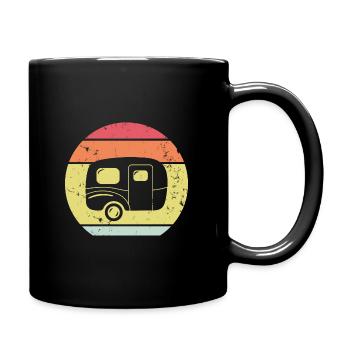 Camping caravan Camper Campsite retro - Full Colour Mug - black - Right