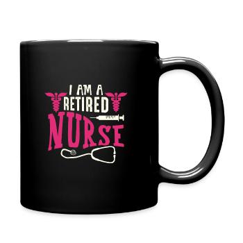 Retired nurse - Full Colour Mug - black - Right