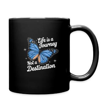 Schmetterling Monarchfalter Bunt Schmetterlinge - Tasse einfarbig - Schwarz - Rechts