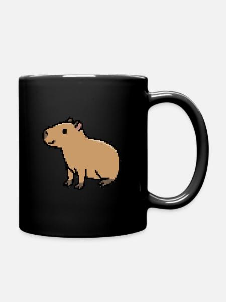 pixelcapybara - Tasse einfarbig - Schwarz