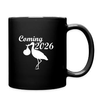 Annonce 2026 avec motif cigogne - Mug uni - noir - Droite