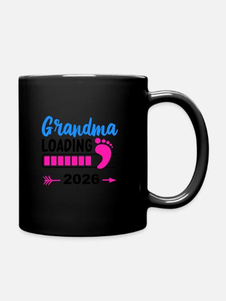 Bestemor Loading 2026 Forventningsfull bestemor Joy - Ensfarget kopp - svart