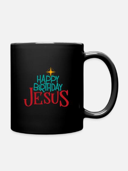 Joyeux anniversaire Jésus cadeau de Noël - Mug uni - noir