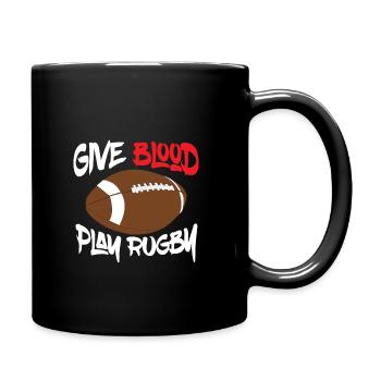 Rugby - Give Blood Play Rugby - Mug uni - noir - Droite
