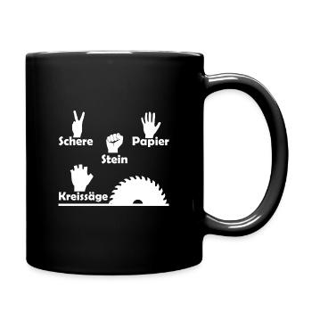 Zimmerer Stein Arbeit Geschenk Werkzeug Handwerker - Tasse einfarbig - Schwarz - Rechts