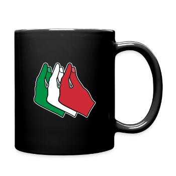 Italy flag funny hand gesture capisci ? - Full Colour Mug - black - Right