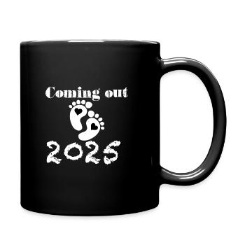 Bébé arrive en 2025, future maman en 2025, pieds de bébé - Mug uni - noir - Droite