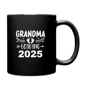 Oma 2025 loading, Ich werde 2025 Oma - Tasse einfarbig - Schwarz - Rechts