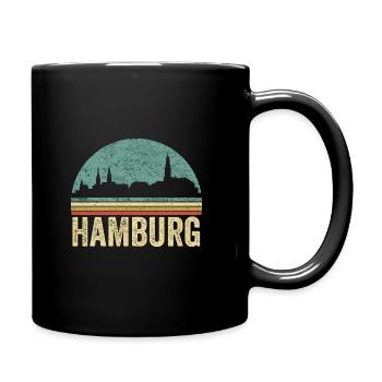HAMBURG cool skyline vintage souvenir gift - Full Colour Mug - black - Right