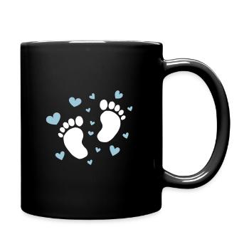 Bébé pieds coeur bébé Grossesse Naissance - Mug uni - noir - Droite