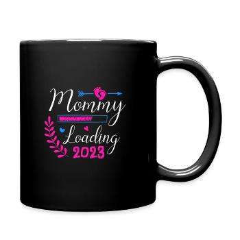 Mama loading 2023, werdende Mutter 2023 - Tasse einfarbig - Schwarz - Rechts