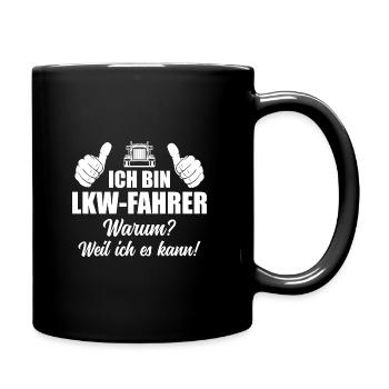 Fernfahrer LKW Fahrer Geschenkidee Männer - Tasse einfarbig - Schwarz - Rechts
