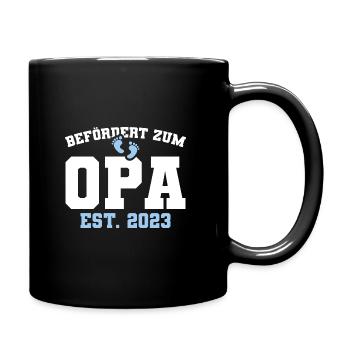 Werdender Opa 2023 Schwangerschaft Verkündung - Tasse einfarbig - Schwarz - Rechts