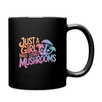 Pilz Pilze Funghi Champignon - Tasse einfarbig - Schwarz - Rechts