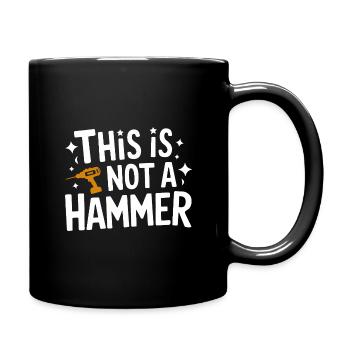 Lustiger Heimwerker Handwerker Reparaturmann - Tasse einfarbig - Schwarz - Rechts