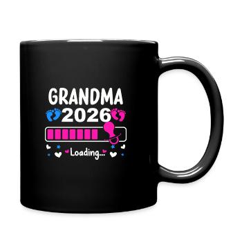 Werdende Oma 2026 Ladebalken Humorvoll - Tasse einfarbig - Schwarz - Rechts