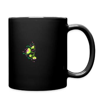floral rose dots - Tasse einfarbig - Schwarz - Rechts
