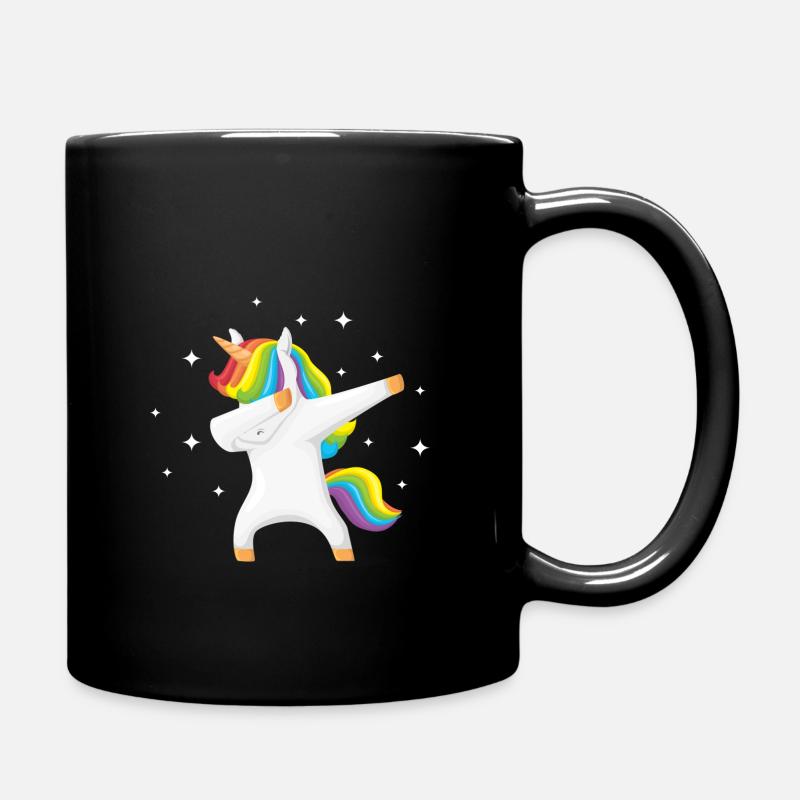 Dabbing Unicorn dabbendes Einhorn Dab Geschenk - Tasse einfarbig - Schwarz