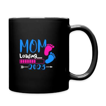 Mama loading 2023, werdende Mutter 2023 - Tasse einfarbig - Schwarz - Rechts