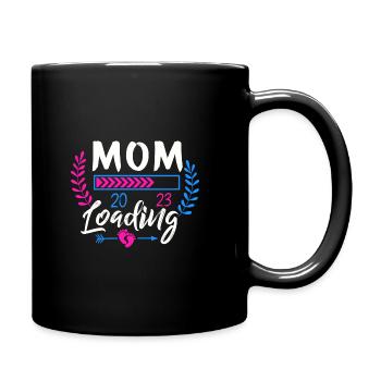 Mama loading 2023, werdende Mutter 2023 - Tasse einfarbig - Schwarz - Rechts