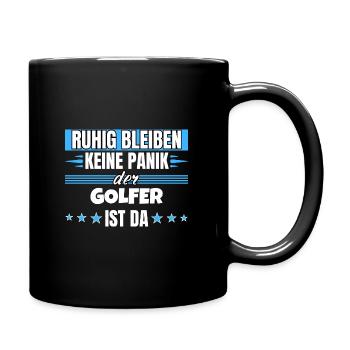 Ruhig bleiben ich bin Golfer - Tasse einfarbig - Schwarz - Rechts