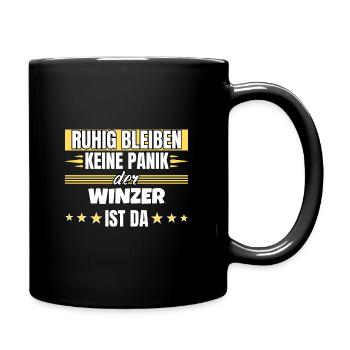 Ruhig bleiben ich bin Winzer - Tasse einfarbig - Schwarz - Rechts