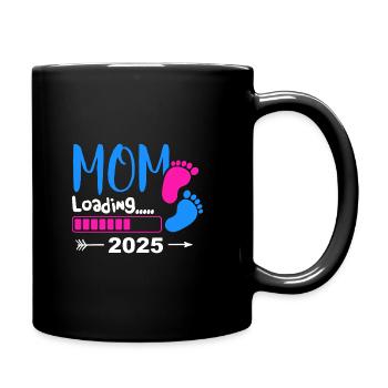 Mom 2025 loading, Ich werde 2025 Mutter - Tasse einfarbig - Schwarz - Rechts