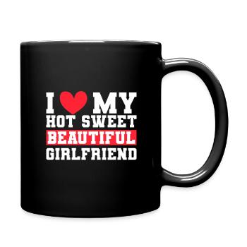 Paare Liebe Herz Freund Geschenkidee Beziehung - Tasse einfarbig - Schwarz - Rechts