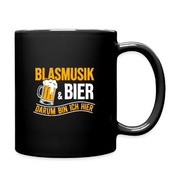 Musique de soufflage et de bière C’est moi Ici Musicien - Mug uni - noir - Droite