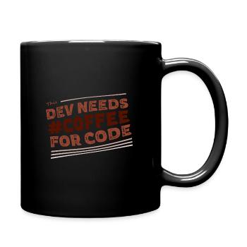 Dev needs #C0FFEE for code (light) - Full Colour Mug - black - Right