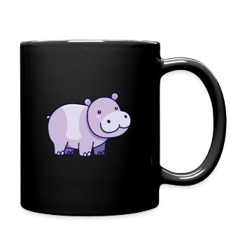 Nilpferd - Tasse einfarbig - Schwarz - Rechts