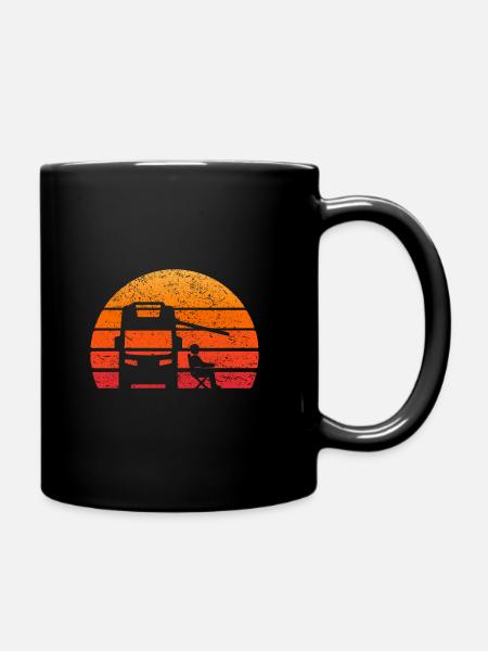 Camper Wohnmobil Sonne Vintage Retro Geschenk WOMO - Tasse einfarbig - Schwarz