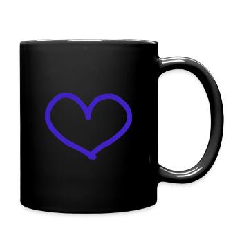 Blue Heart Gift Idea Dark Blue Blue - Full Colour Mug - black - Right