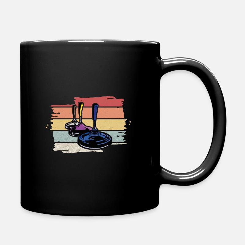 Eisstock Flüsterer Vintage Eisstockschießen - Tasse einfarbig - Schwarz