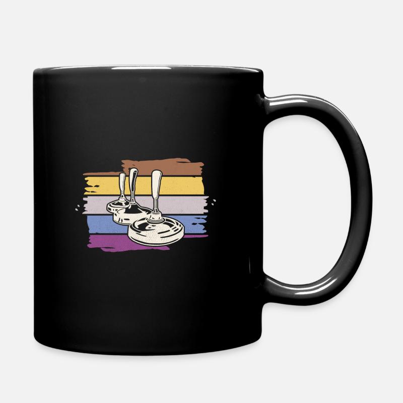 Eisstock Flüsterer Vintage Eisstockschießen - Tasse einfarbig - Schwarz