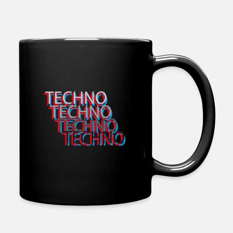 Techno - Tasse einfarbig - Schwarz