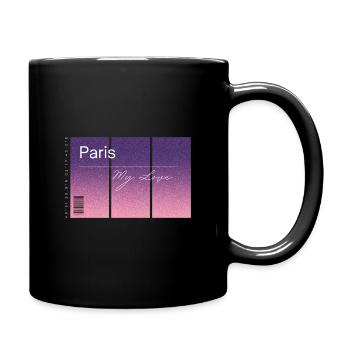 Paris, my love. Souvenir WITH GPS data - Full Colour Mug - black - Right