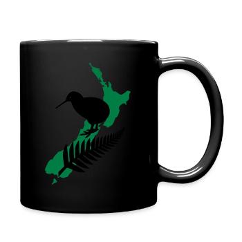 New Zealand Kiwi Fern - Tasse einfarbig - Schwarz - Rechts