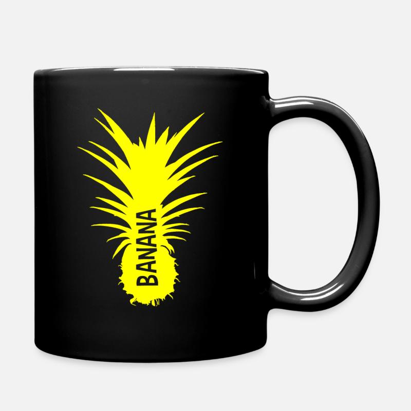 BananenAnanas yellow cut - Tasse einfarbig - Schwarz