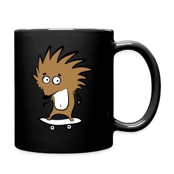 Skate-Igel "Knut H. Heckmann" - Tasse einfarbig - Schwarz - Rechts