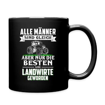 Nur die besten Männer sind Landwirte geworden - Tasse einfarbig - Schwarz - Rechts