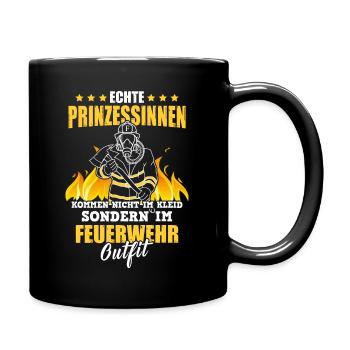 Real princesses come in firefighters outfit - Full Colour Mug - black - Right