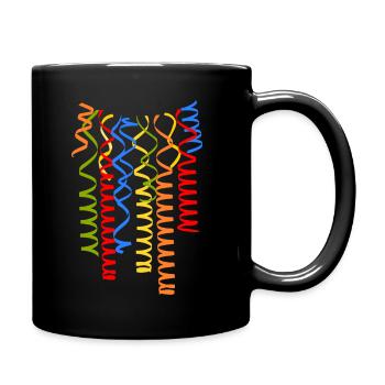Luftschlangen Karneval Fasching Silvester Party - Tasse einfarbig - Schwarz - Rechts