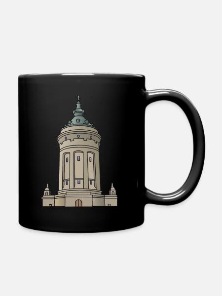 Wasserturm Mannheim c - Tasse einfarbig - Schwarz