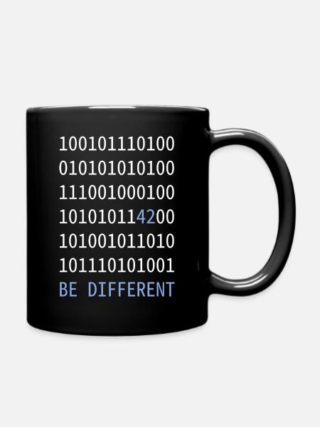 be different - Wie eine 42 im Binärcode - Tasse einfarbig - Schwarz