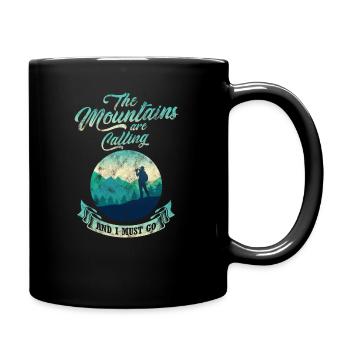 La montagne reçoit des randonneurs et des alpinistes vintage - Mug uni - noir - Droite