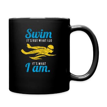 Schwimmen Schwimmer - Tasse einfarbig - Schwarz - Rechts
