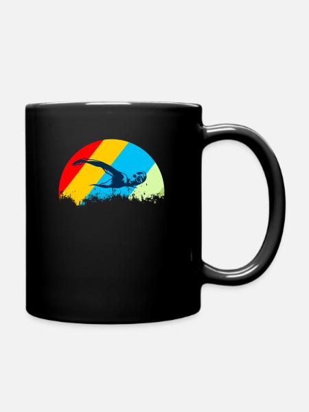 Schwimmen - Tasse einfarbig - Schwarz