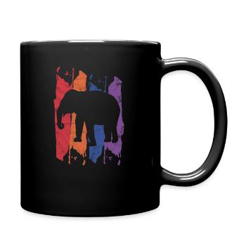 Elefant Tier - Tasse einfarbig - Schwarz - Rechts